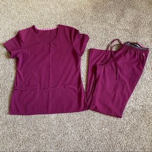 Maroon HeartSoul Scrub Set